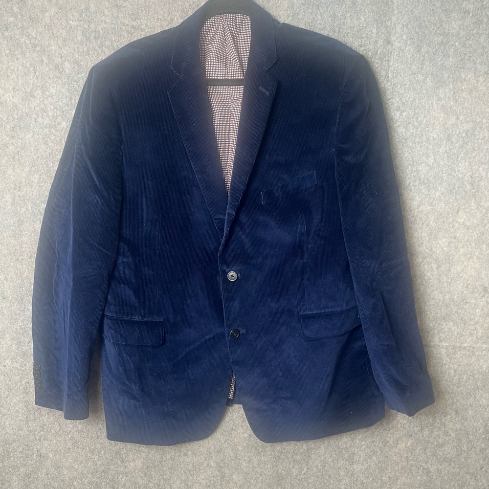 Saddlebred Men's Size 46R Navy Blue corduroy Sports Blazer